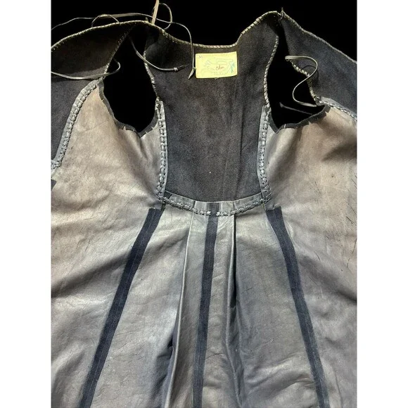 Vtg 70s Char Vest Duster Jacket Hand painted Floral Flower Boho Hippie Hippy - Picture 12 of 16